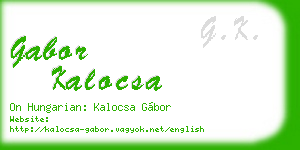 gabor kalocsa business card